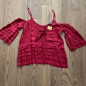 off-shoulder peasant top